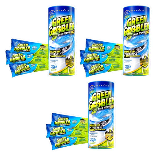 EcoClean Solutions GGDC3SEMR Green Gobbler Breaks Up The Toughest Blogs, Sold as 3 Pack, 9 counts Total