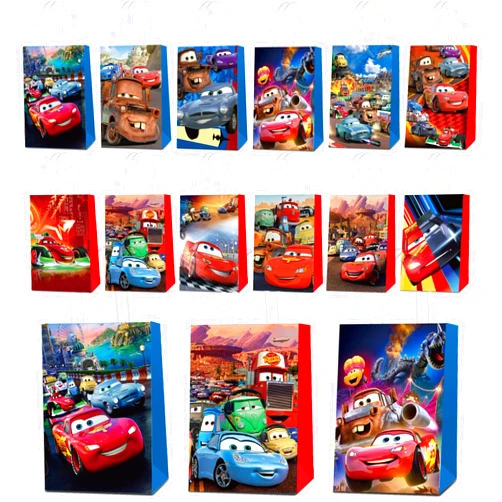 Gifolavy 24 Pcs Car Party Gift Bags Party Supplies/Car Theme Tote Bags, Gift Bags for Kids Paper Favor Packs Adults Birthday Party Decora