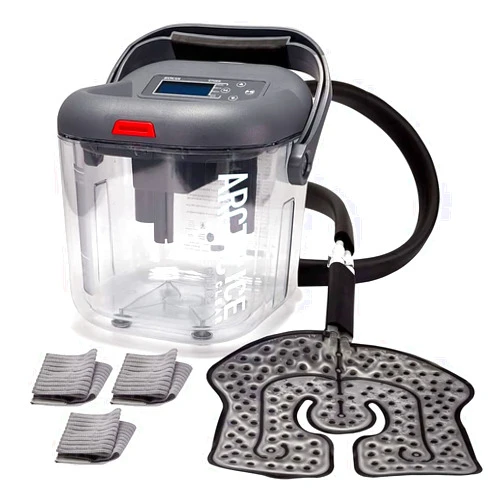 M PAIN MANAGEMENT TECHNOLOGIES Circulating Cold Water Therapy Ice Machine Gen 2 by Arctic Ice Clear – for Knee, Elbow, Shoulder, Back Pain, Swelling, Sprains, Injuries (Arctic Ice Clear) (with Universal Pad)