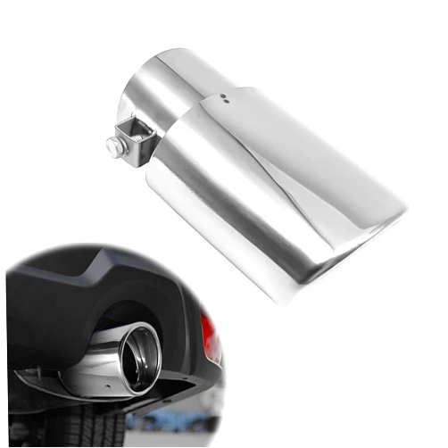 KEVWR Car Exhaust Throat Tail Pipe Stainless Steel - Chrome-Plated Exhaust Tips, Universal Fit Pipe Diameter 2.5