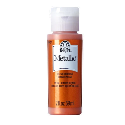 FolkArt Metallic Acrylic Paint in Assorted Colors (2 Ounce), 663 solid Bronze