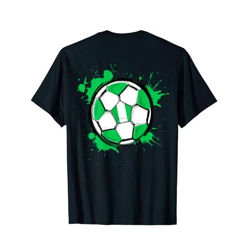 Teeisle Nigeria Soccer Splash Soccer Ball Nigeria Football Fans Jersey Color Paint T-Shirt