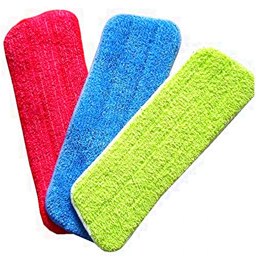 Peyviva Microfiber Spray Mop Replacement Heads for Wet/Dry Mops,Flat Replacement Heads for Floor Cleaning and Scrubbing Microfiber Pros,Cleaning Pads Compatible with Bona Floor Care System (3 Pack, Blue)