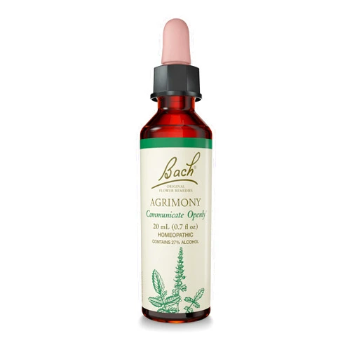 Bach Original Flower Remedies, Agrimony for Open Communication, Natural Homeopathic Flower Essence, Holistic Wellness and Stress Relief, Vegan, 20mL Dropper