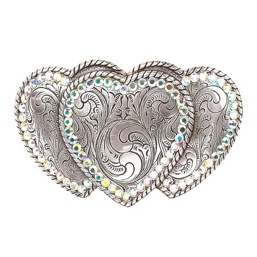 Nocona Belt Co. Blazin Roxx Women's Triple Heart Rhinestone Belt Buckle