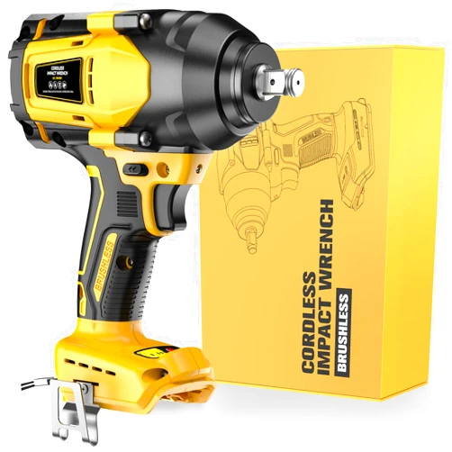 NATBEESY Impact Wrench for DeWalt 20V MAX Battery: 1/2 Inch Hog Ring Impact Driver High Torque - 600 Ft-lbs Cordless Impact Gun - Brushless Motor with LED Light And Blet Clip - Tool Only