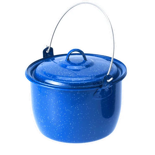 GSI Outdoors Convex Kettle for Soup, Stew, or Water Pot - Camping, Enamelware, 4.25 qt