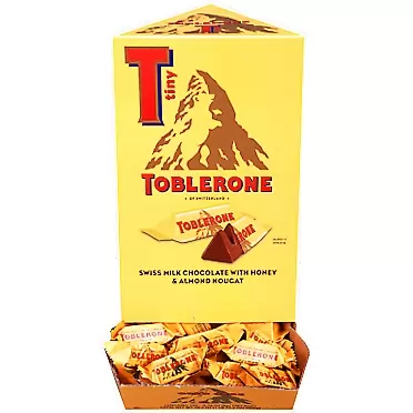 Toblerone Tiny Swiss Milk Chocolate Bars, 100 - 0.28 oz Packs