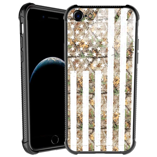 HAARBB Case Compatible with iPhone 6s Plus Case,Green Camouflage American Flag Case for iPhone 6 Plus Men Boys,Shockproof Anti-Scratch Soft TPU Case for iPhone 6/6s Plus Green Camo USA Flag