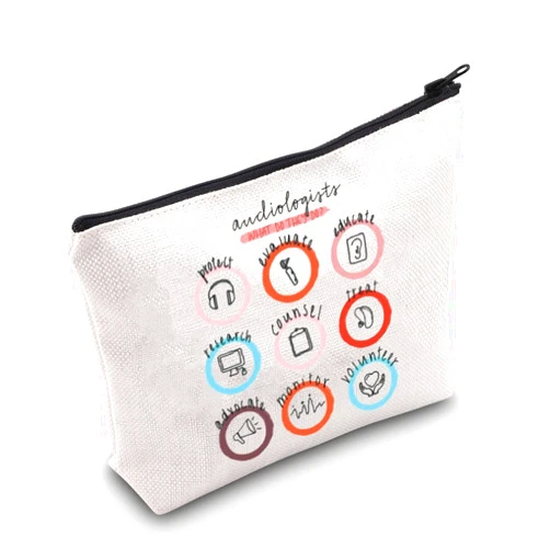 JNIAP Audiology Gifts Audiologist Makeup Bag Ear Doctors Gifts Audiology Student Graduation Gifts Makeup Zipper Toiletry Pouch (Audiologists bag)