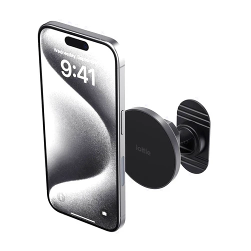iOttie iTap 3 Magnetic Flush Mount Car Mount Phone Holder with Magnetic Ring Adapter. Compatible with MagSafe, iPhone, and Android Smartphones.