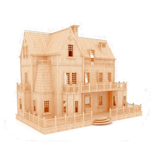 Bird's Wood Shack Birds Wood Shack Birds Wood Shack Gothic Villa Model Kit 3D Wooden Puzzle for Adults Easy to Assemble DIY Craft Kit Scale 124