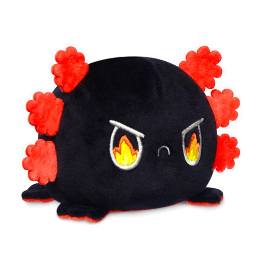 TeeTurtle - The Original Reversible Axolotl Plushie - Fire Eyes - Cute Sensory Fidget Stuffed Animals That Show Your Mood