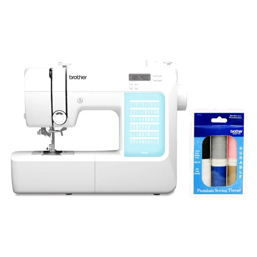 Brother CP60X Computerized Sewing Machine, 60 Built-in Stitches, LCD Display, 7 Included Feet and 6-Piece Premium Sewing Thread Pack