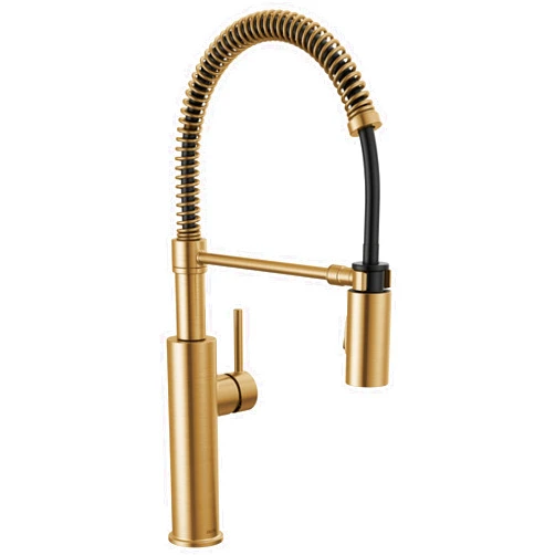 Delta Faucet Antoni Pro Commercial Style Kitchen Faucet with Pull Down Sprayer, Gold Commercial Kitchen Faucet, Spring Kitchen Faucet, Delta Kitchen Sink Faucet, Champagne Bronze 18803-CZ-DST