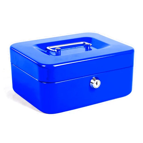 Jssmst Locking Medium Steel Cash Box with Money Tray,Lock Box,Blue