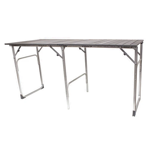 GCI OUTDOOR Slim-Fold Table | Portable Outdoor 4 Person Dining Table, Heat Resistant Aluminum Tabletop, Perfect for Barbecues, Camping, Picnics & Tailgating