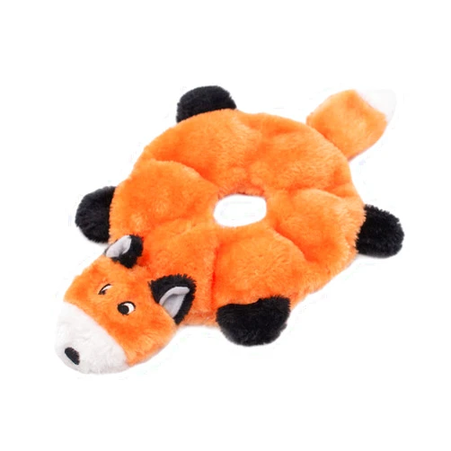 ZippyPaws - Loopy - No Stuffing Squeaky Plush Dog Toy - for Small and Medium Dogs - Fox