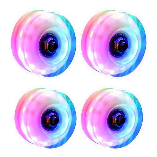REDESS hlaill Roller Skate Wheels Luminous Light Up, with Bearings Outdoor Installed 4 Pack - Roller Skate Wheels for Double Row Skating and Skateboard 32mm x 58mm