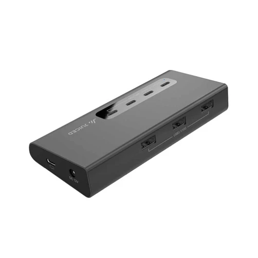 Juiced Systems VertexHUB High-Speed USB-C & USB-A Hub - 10 Gbps Transfer, USB 3.2 Gen 2, 4X USB-C Ports, 3X USB-A Ports, Fast Charging