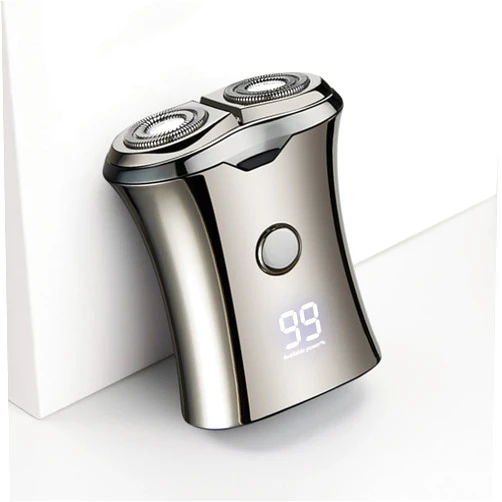 PAISHENKEJI Electric Mini Travel Shaver for Men - Pocket Size Washable Electronic Razor - Mens Rechargeable Portable Cordless Shaving Face Beard - Wet & Dry Rotary Electrical Shave