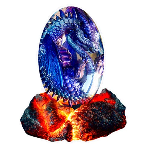 ACOCOFE Dragons Egg, Lava Dragon Egg with Luminous Base, Handmade Sculpture Dragon Eggs Resin Ornaments, Gift for The Holidays, Christmas, Birthdays, Graduation, Back to School (Purple with Base)