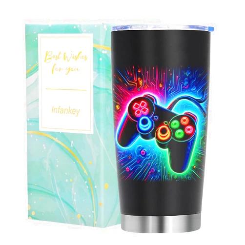 Infankey Gamer Gifts, Gifts for Gamers, Cool Gamer Gifts for Men, Video Gaming Gifts, Gifts for PC Gamers, Gaming Gifts, Gamer Gift Ideas, Gamer Girl Gifts, Gifts for Game Lovers - 20oz Tumbler