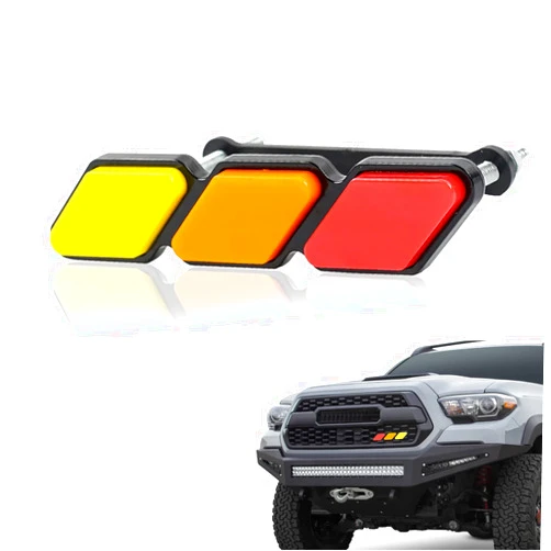 LaOceania 3-Color TRD Grille Decor Badge, Upgrade Emblem, Universal Compatible with Toyota 4Runner Tacoma Tundra & Other Mesh or Slotted Grille (Red)