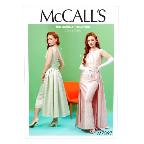 McCall's Pattern M7897 E5 The Archive Collection Women's Vintage Pullover Dress, Sizes 14-22 Sewing Pattern