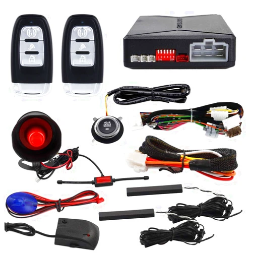 EASYGUARD EC010-SR PKE car Burglar Alarm Remote Starter keyless Start Push Start Button keyless Entry Shock Warning Proximity Lock Unlock DC12V