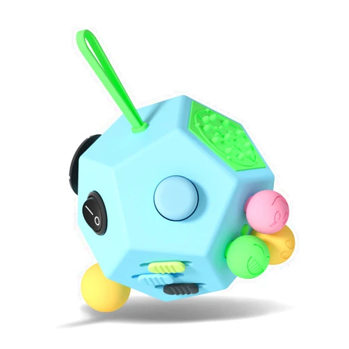 DoDoMagxanadu Fidget Dodecagon –12-Side Fidget Toys Cube Relieves Stress and Anxiety Anti Depression Cube for Children and Adults (B3 Blue Sky)