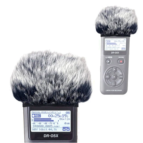 YOUSHARES DR05X Windscreen Muff for Tascam DR-05X DR-05 Portable Recorders, DR05X Mic Deadcat Windshield Windscreen Artificial Fur Wind Screen