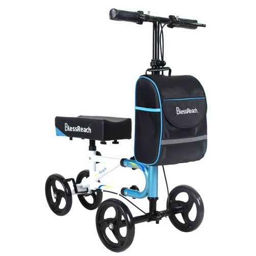 BlessReach Economy Knee Scooter Steerable Knee Walker for Foot Injuries Compact Crutch Alternative with Dual BRAKING SYSTEM