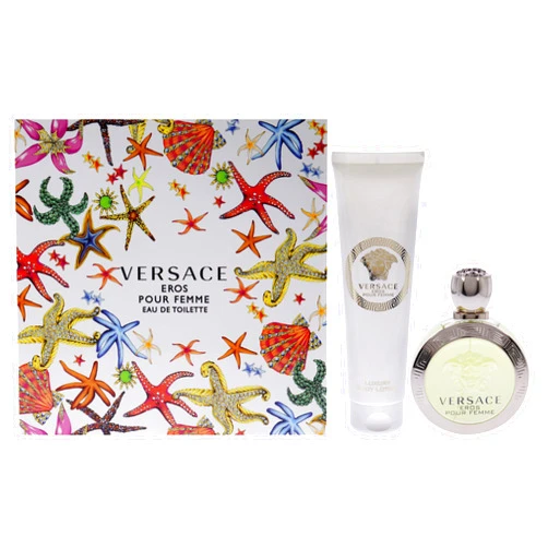 Versace Eros Pour Femme by Versace for Women - 2 Pc Gift Set 3.4oz EDT Spray, 5oz Luxury Body Lotion