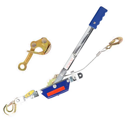 DBZDM Ratchet Power Puller 1 Ton, Mini Horizontal Hand Winch Fence Wire Tensioner with Dual Gear and Brake for Tree Stump Fence Tensioning and Moving Vehicles