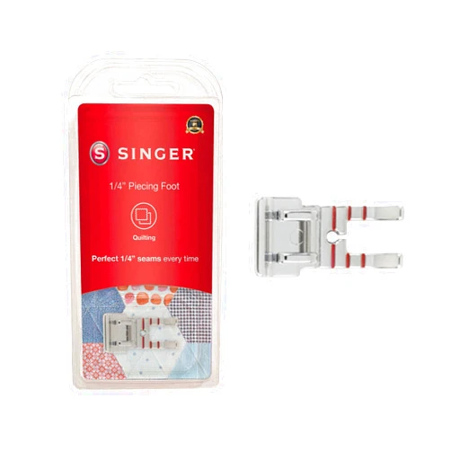 SINGER 1/4 Inch Piecing Presser Foot | Ensures Precision Seam Allowances for Quilting, Crafting & Apparel Making | Compatible with Low-Shank Sewing Machines
