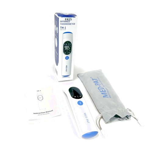 Med-Pat TH-1 Touchless Digital Thermometer - Infrared 1-Second Reading - Temperature for Baby, Kids, Adults - Fever Alert, HD Color Screen - Forehead & Ear Mode - Auto-Light & Silent Mode for Babies