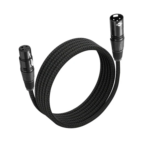 Shaevle XLR Microphone Cable Male to Female 3 Pin Nylon Braided for Studio Recording and Live Production 10 Feet/3M,Black