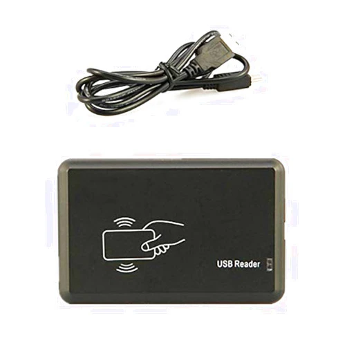 Myownid RFID Reader 125KHz Reader Reads Both 1326 Family Proximity Cards & EM4100 ID Card USB Reader Emulae Keyboard for Linux Android Win iOS + 2Pcs Card