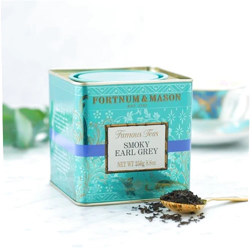 FORTNUM&MASON Fortnum and Mason British Tea, Smoky Earl Grey, 250g Loose Tea in a Gift Tin Caddy