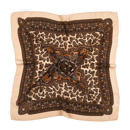 Generic Women Soft Chiffon Rhinestone Long Scarf Shawl Muslim Hijab Head Wrap Scarves Cashew Folk-Custom Vintage Scarves