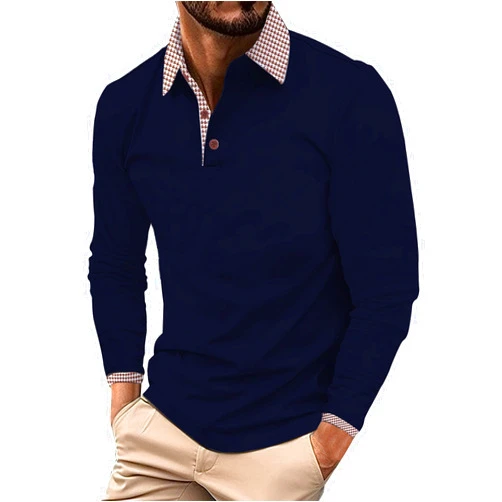 Kiosan Mens Long Sleeve Tee Shirts Men's Polo Shirts Long Sleeve Solid Color Pullover Shirt Lightweight Button T-Shirts