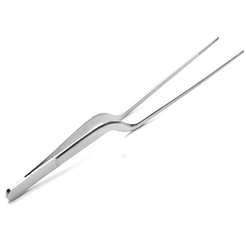 LACOR Offset Precision Tong 21 Cm, Stainless Steel, Silver, 20 cm
