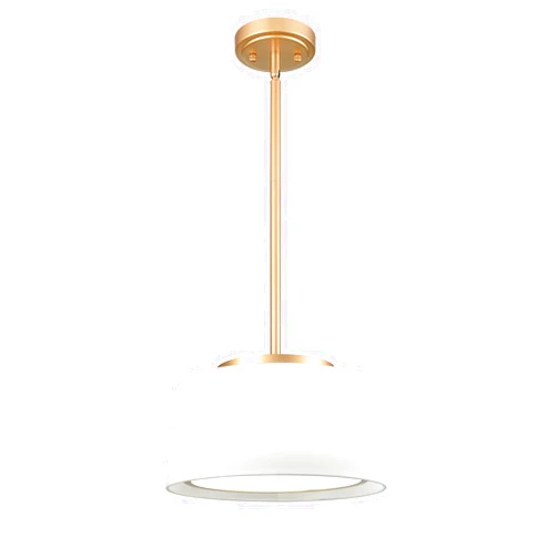 HYDELITE Drum LED Pendant Light Gold Hanging Pendant Light Fixture with Fabric Linen Shade 3000k/4000k/5500k,24W,1600LM