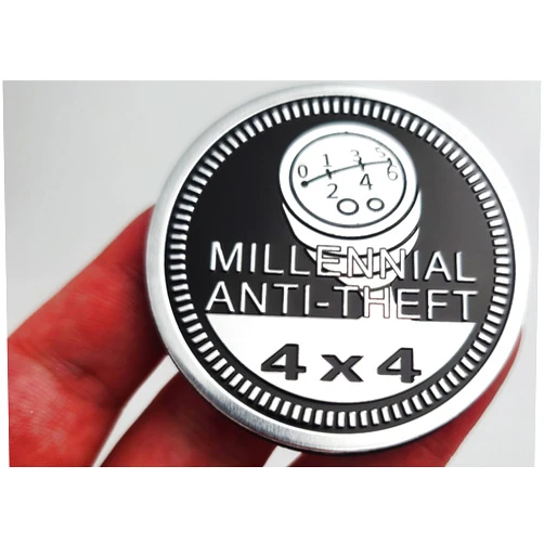 BIDOGA 1pcs Rated 4x4 Emblem 3D Metal Automotive Badge Decals Compatible with Jeep Wrangler Vehicles Trucks SUV (Millennial Anti-Theft)