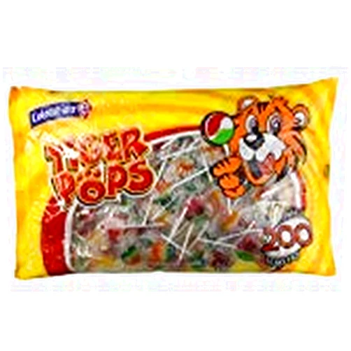 Colombina Tiger Pops 200 Count Bag Tiger Pops Original Assorted Fruit Flavor - 200 Pops Bag (70.5 oz) (3 Pack)