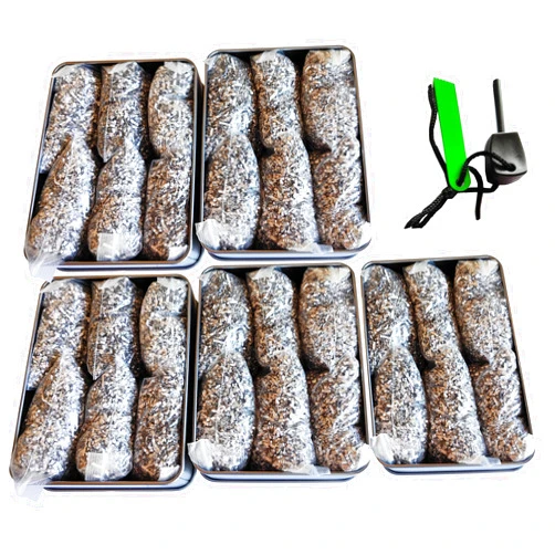 eGreen Emergency Fire Starter Magnesium Pure 6 Bags for Storm Hurricane Outages Camping Hiking Bushcraft Outdoor Survival + Free Water Proof Tin Container (30 Bags + 5 x Ferro Rods & Tin Cans)