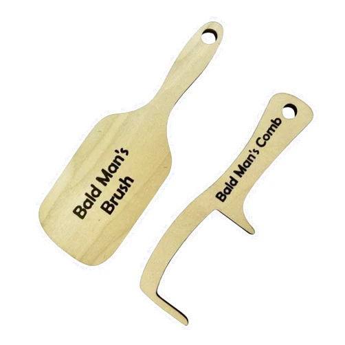 WEIMU Funny Bald Men Comb Prank Gift Anti Hair Loss Comb Wooden Hairless Grooming Brush Bald Man Joke Hairbrush Men Hair Loss Grooming Tool Funny Birthday Party Gift for Friends