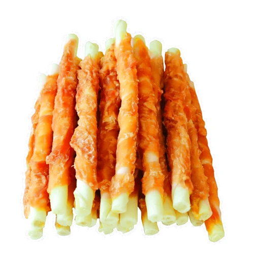 Pawant Puppy Training Snacks Dog Chews Treats Chicken Wrapped White Rawhide Sticks 0.5lb