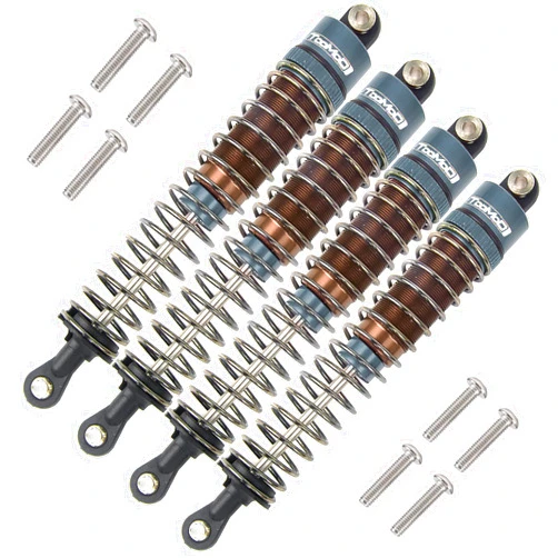 TOOMOD 1/10 90mm RC Oil filled Shock Absorbers kit for Tamiya Bullhead SuperClod Buster TRX4 Axial SCX10 D90 Crawler Car Truck Car Upgrades Replace Parts (Grey)